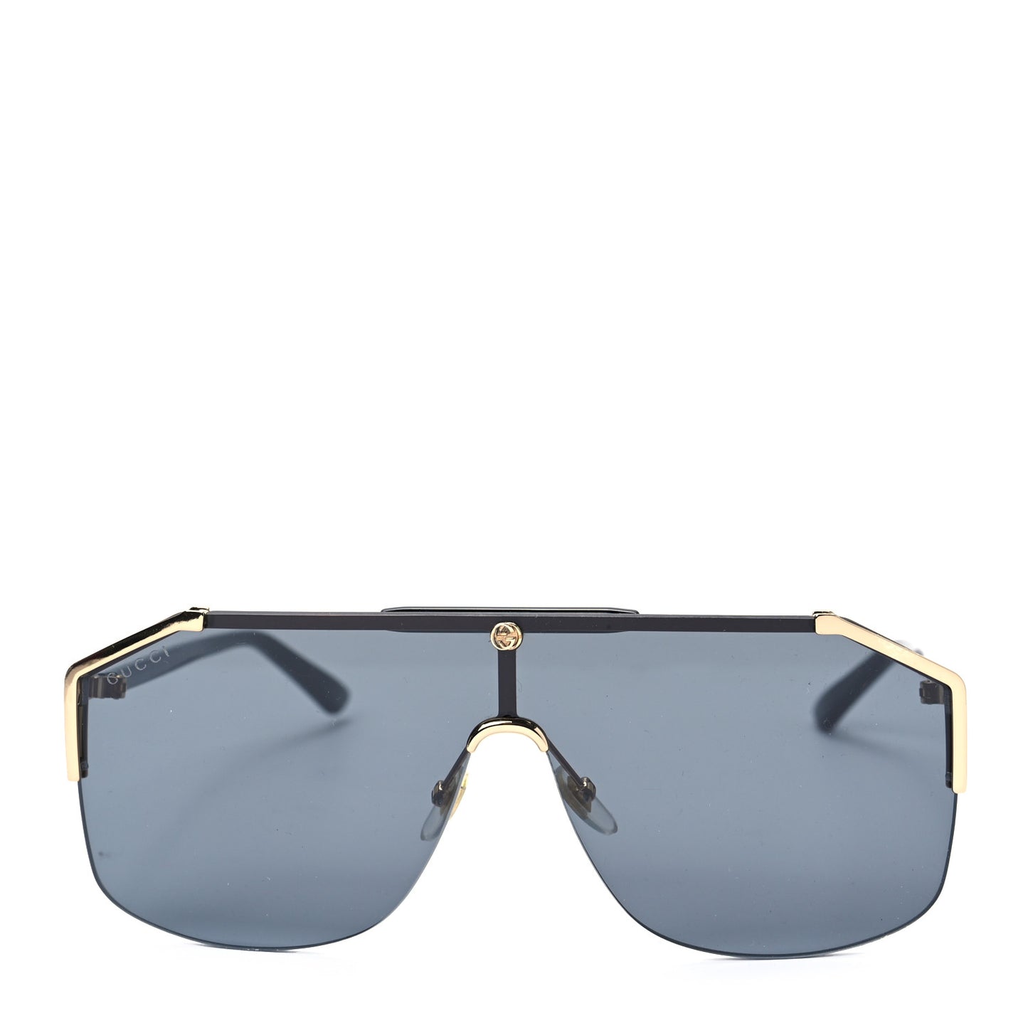 Metal Rimless Square Sunglasses GG0291S Black Gold