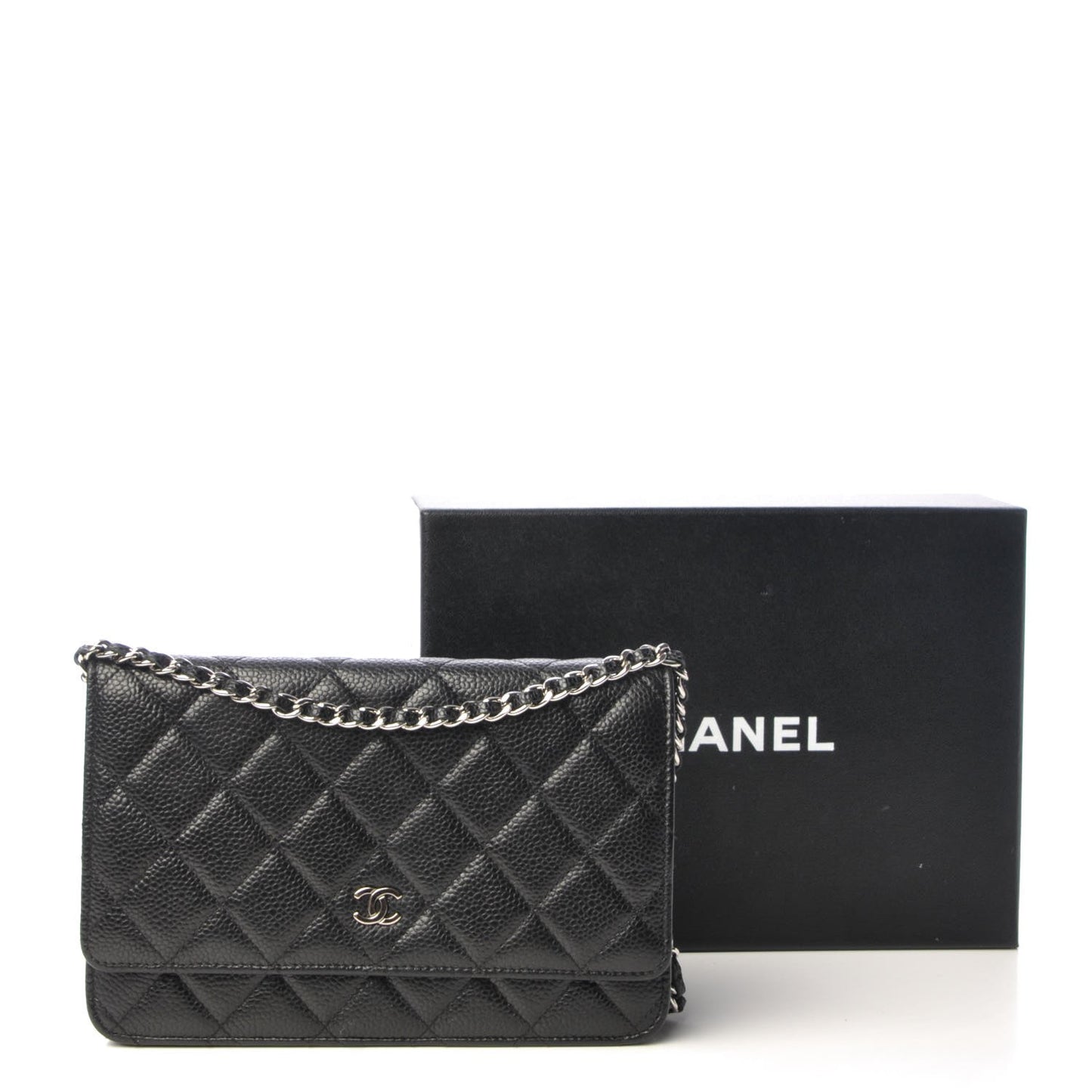 Caviar Quilted Wallet On Chain WOC Black