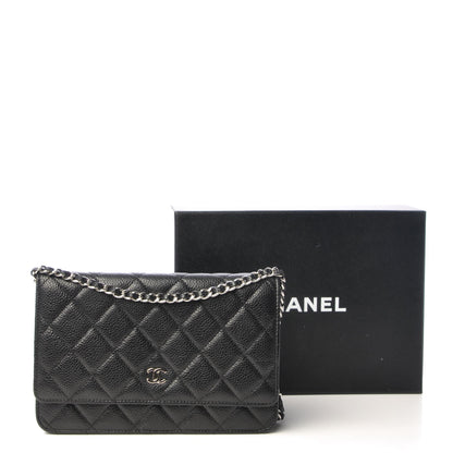 Chanel Caviar Quilted Wallet On Chain WOC Black 9 of 9