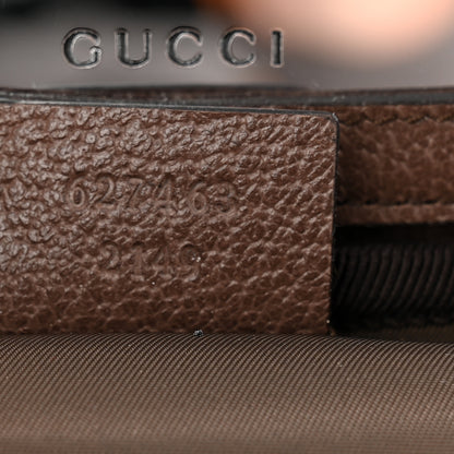 Gucci GG Supreme Monogram Textured Calfskin Web Ophidia Vanity Cosmetic Case Beige Ebony New Acero 7 of 9