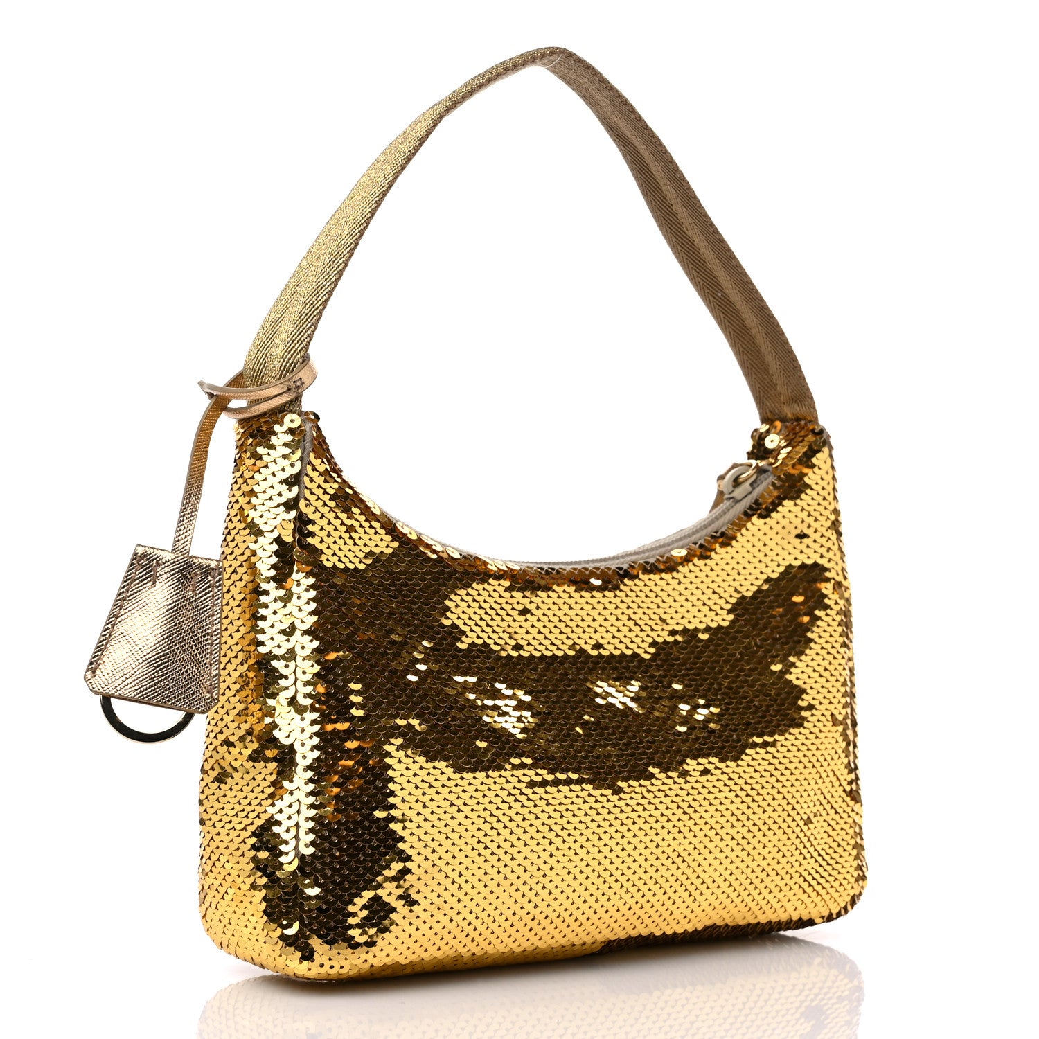 Prada Paillettes Sequin Mini Re-Edition 2000 Bag Platino Black 3 of 8