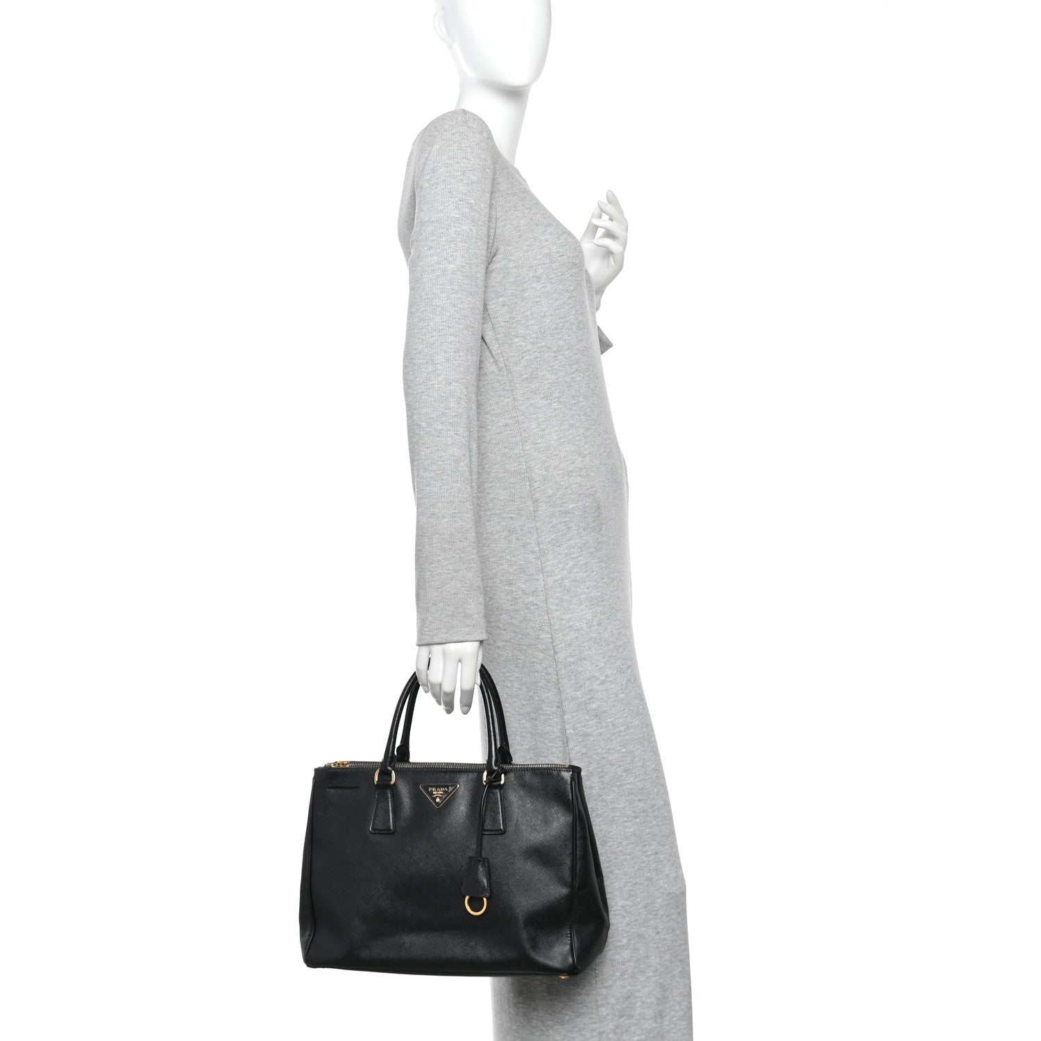 Prada Saffiano Large Galleria Double Zip Tote Black 2 of 9