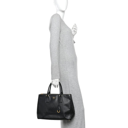 Prada Saffiano Large Galleria Double Zip Tote Black 2 of 9