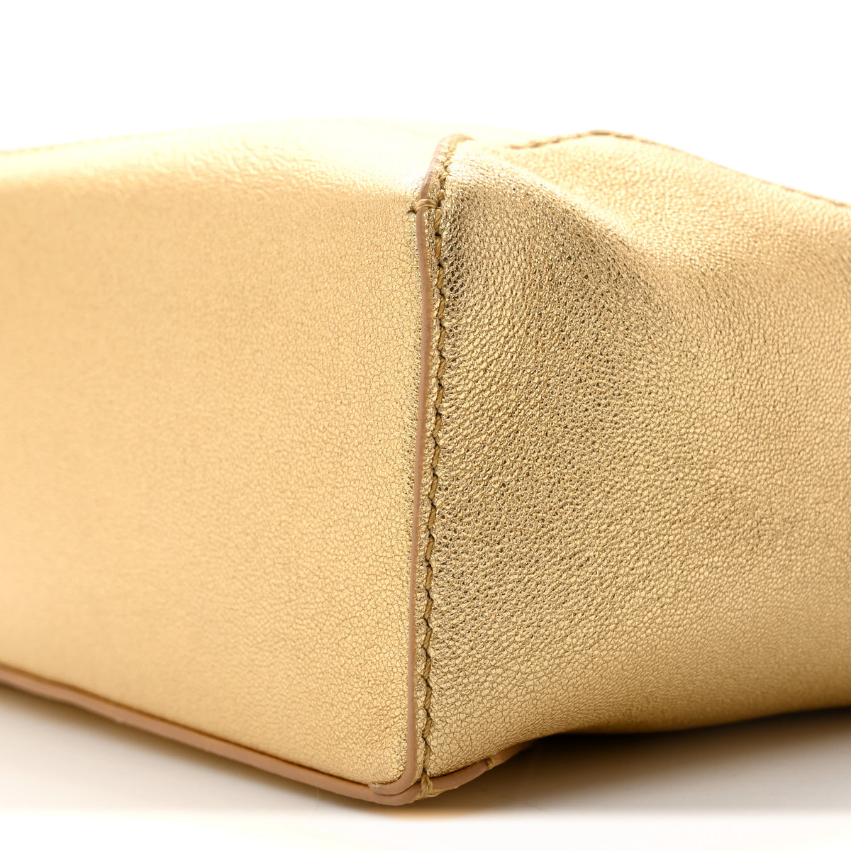 Laminated Lambskin Mini Puzzle Edge Bag Gold