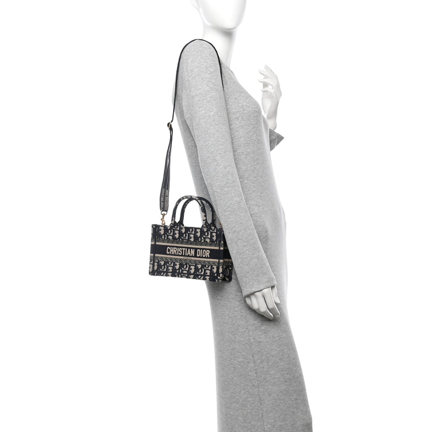 Oblique Mini Book Tote With Strap Blue Multicolor