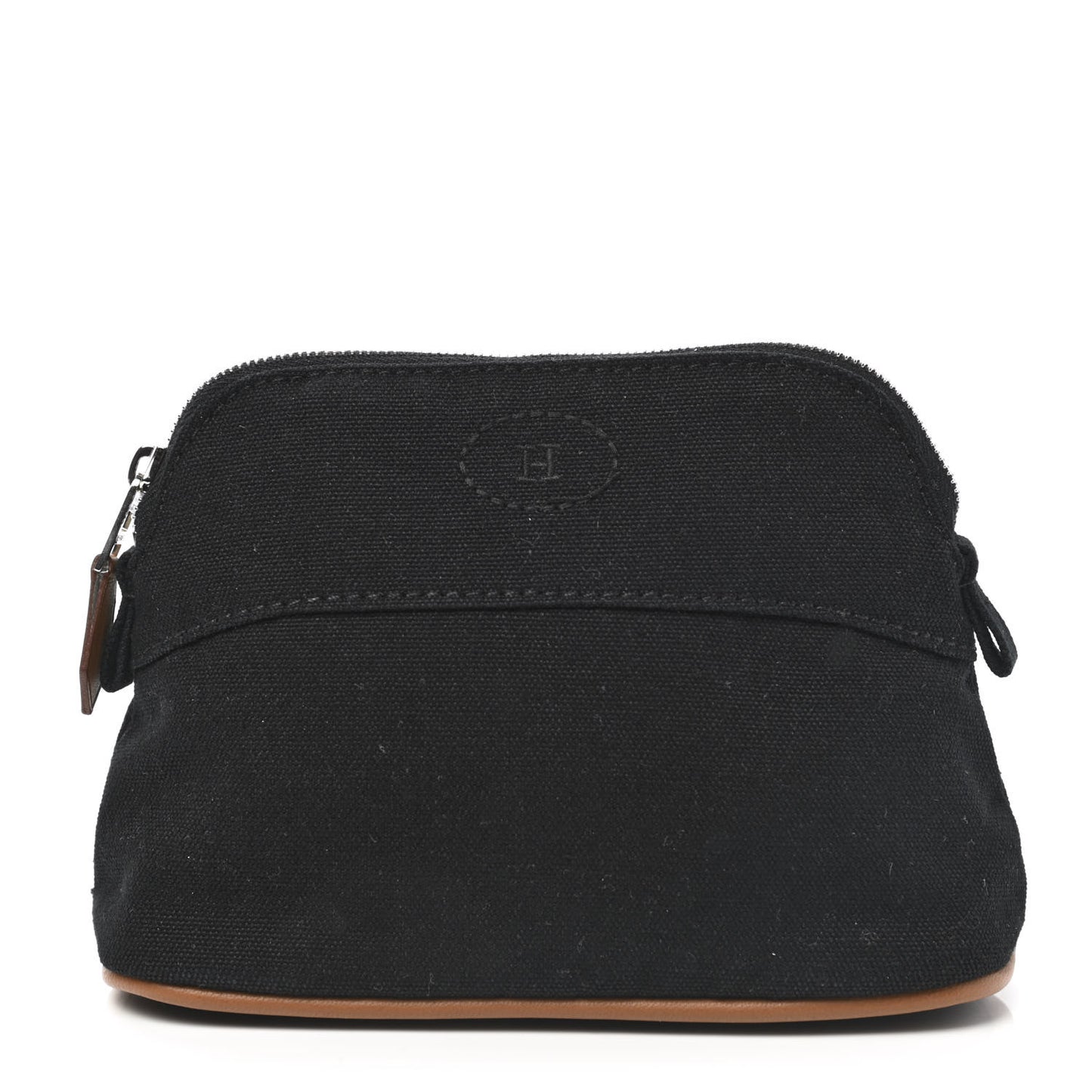 Cotton Canvas Mini Bolide Travel Cosmetic Pouch Black