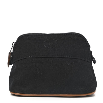 Hermes Cotton Canvas Mini Bolide Travel Cosmetic Pouch Black 1 of 7