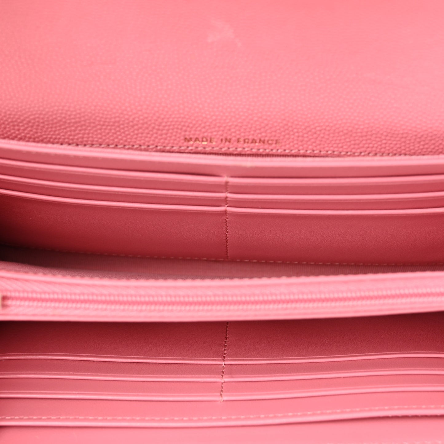 Caviar Quilted Large Gusset Flap Wallet Pink