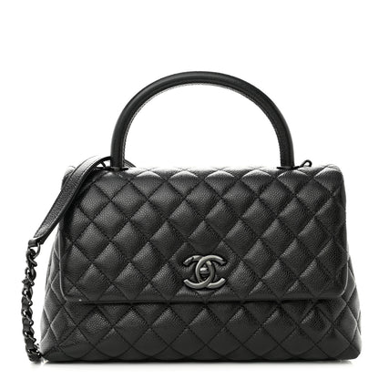 Chanel Caviar Quilted Small Coco Handle Flap So Black 1 of 10