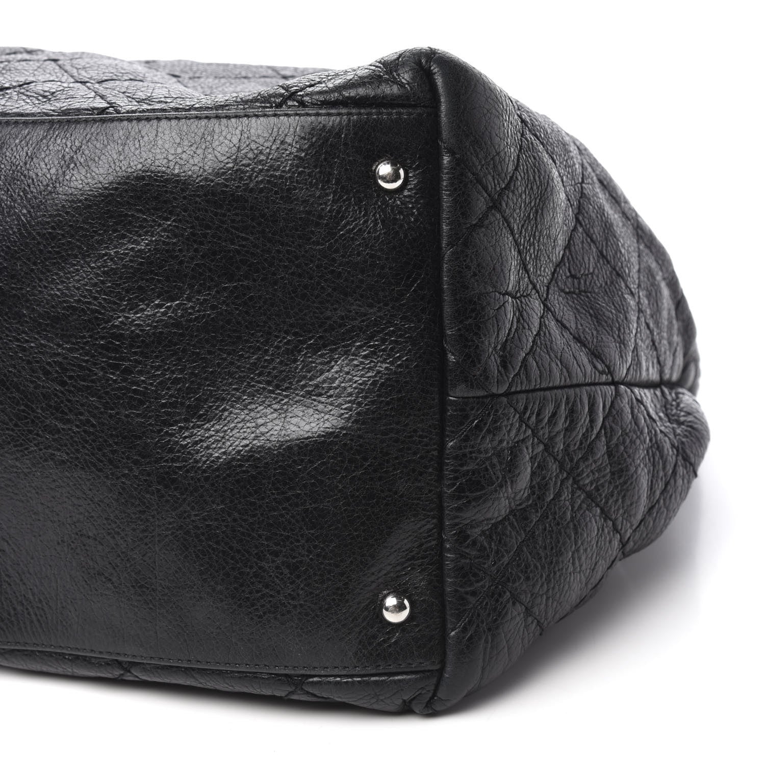 Chanel Glazed Calfskin On The Road Drawstring Tote Black 7 of 12
