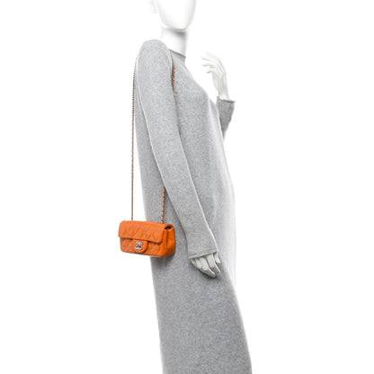 Chanel Patent Quilted Extra Mini Rectangular Flap Orange 2 of 13