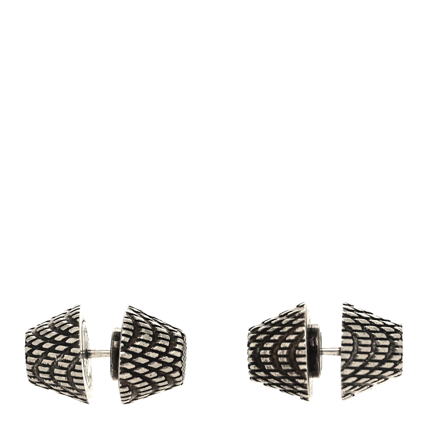 Cagole Stud Earrings Antique Silver