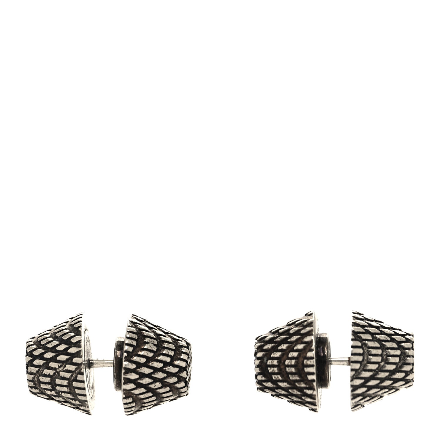 Balenciaga Cagole Stud Earrings Antique Silver 3 of 5