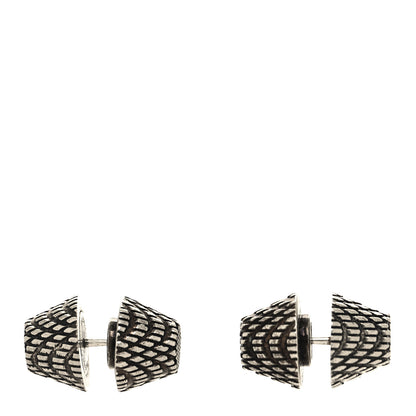 Balenciaga Cagole Stud Earrings Antique Silver 3 of 5