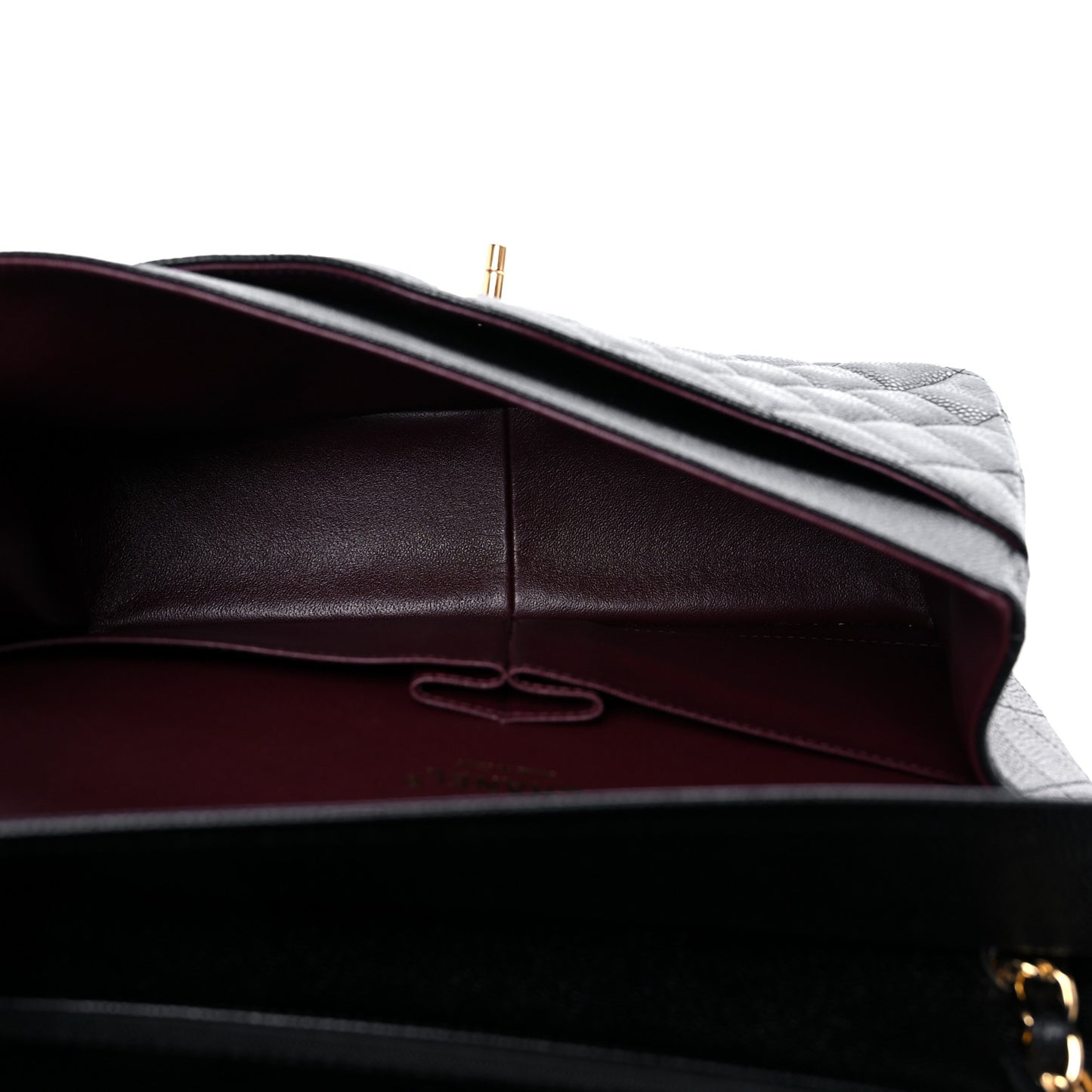 Caviar Quilted Jumbo Double Flap Black