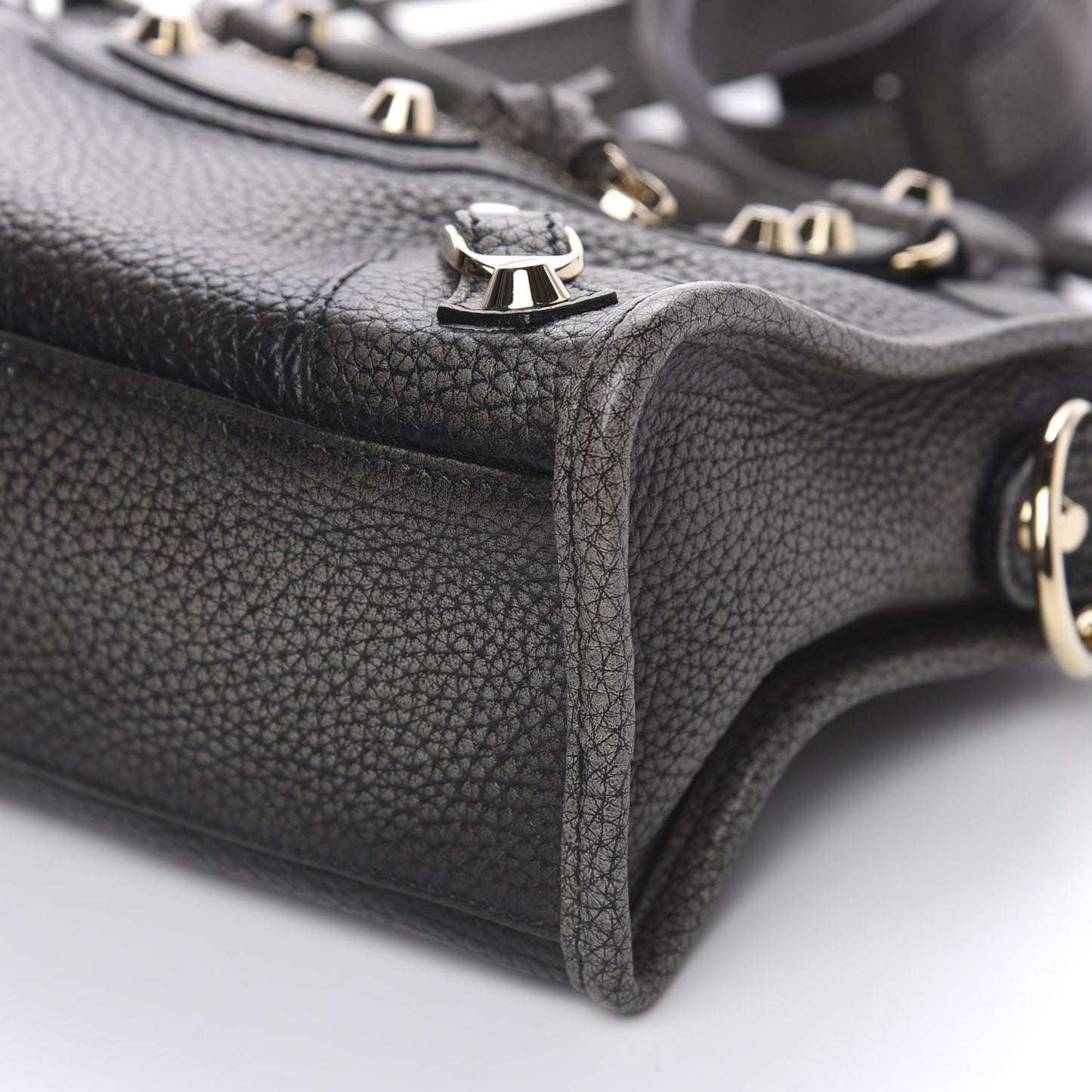 Grained Calfskin Classic Gold Hardware Mini City Ombre Grey Gradient