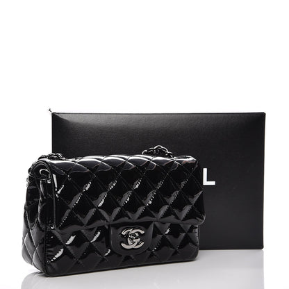 Chanel Patent Calfskin Quilted Mini Rectangular Flap Black 9 of 9
