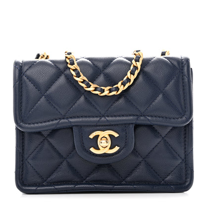 Chanel Caviar Quilted Mini Sweet Classic Flap Navy Blue 1 of 11