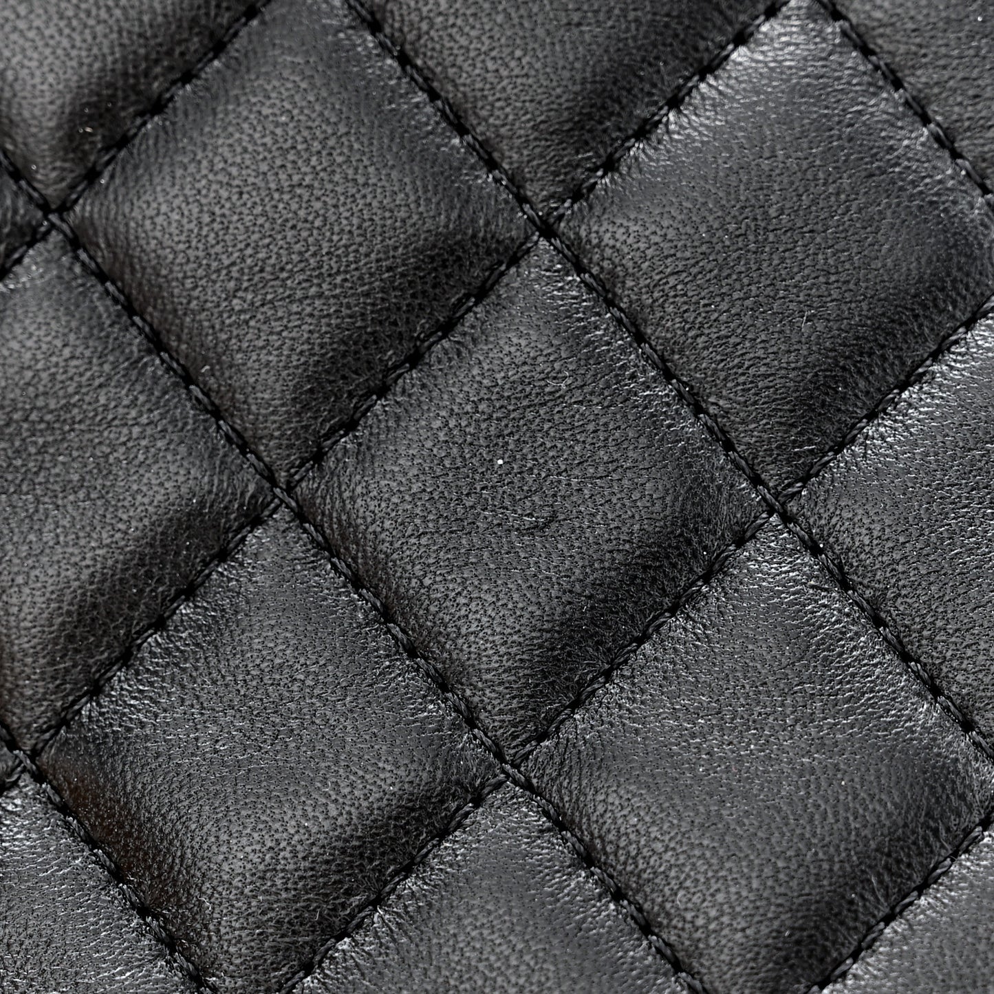 Lambskin Quilted Mini Rectangular Pearl Crush Flap Black