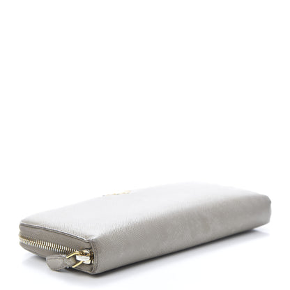 Prada Saffiano Metal Zip Around Wallet Argilla 4 of 20