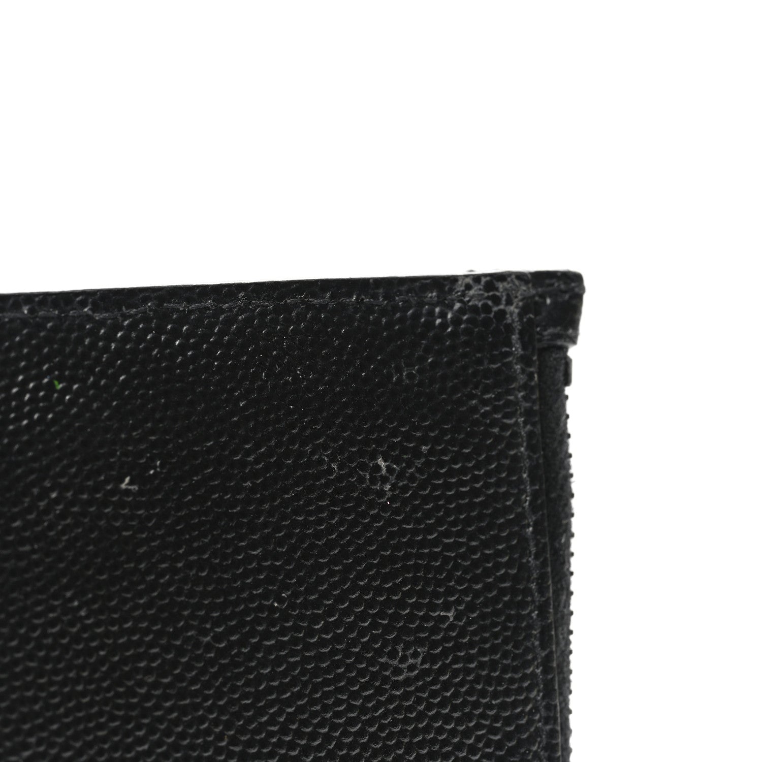 Saint Laurent Grain De Poudre Matelasse Chevron Monogram Fragments Zippered Card Case Black 7 of 7