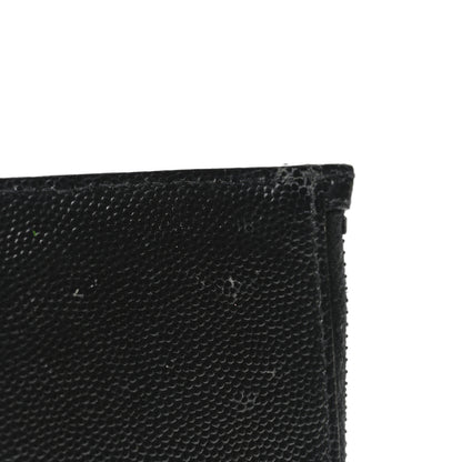 Saint Laurent Grain De Poudre Matelasse Chevron Monogram Fragments Zippered Card Case Black 7 of 7