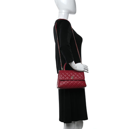 Chanel Caviar Quilted Mini Coco Handle Flap Dark Pink 2 of 9