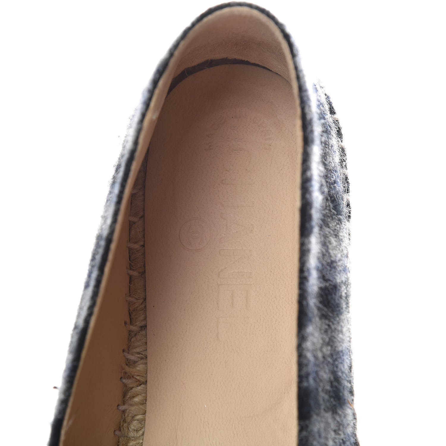 Chanel Flannel CC Espadrilles 38 Dark Grey Black 5 of 8
