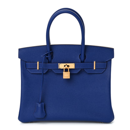 Hermes Epsom Horseshoe Birkin 30 Bleu Electrique Rose Pourpre 1 of 10