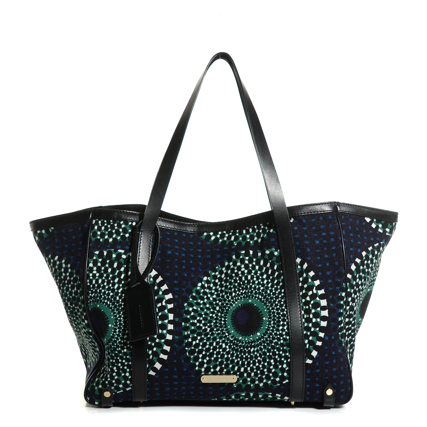 Burberry Summer Sun Canvas Medium Havenmore Tote Dark Peacock 1 of 9