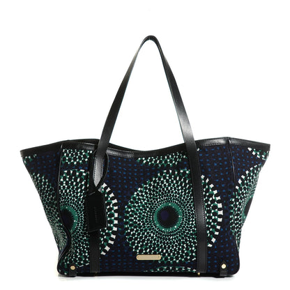 Burberry Summer Sun Canvas Medium Havenmore Tote Dark Peacock 1 of 9