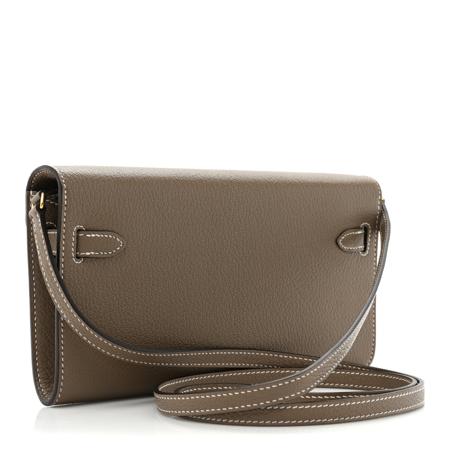 Hermes Chevre Mysore Kelly To Go Wallet Etoupe 2 of 14