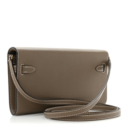 Hermes Chevre Mysore Kelly To Go Wallet Etoupe 2 of 14