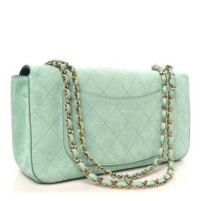 Chanel Suede Calfskin Small Souplissimo Maxi Flap Green 3 of 11