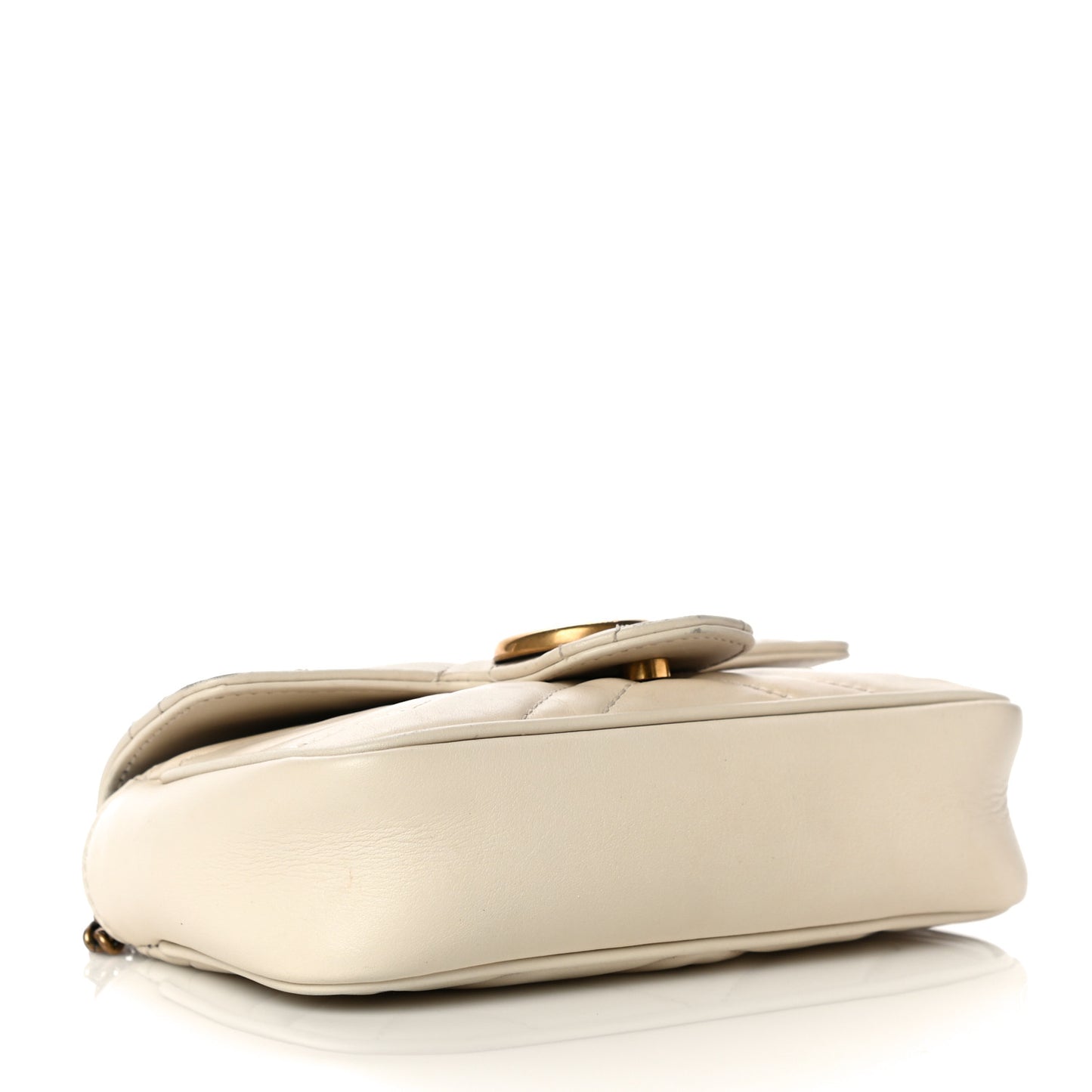 Calfskin Matelasse Super Mini GG Marmont Shoulder Bag White