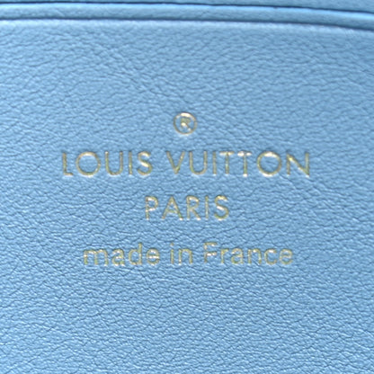 Louis Vuitton Embroidered Monogram Denim New Wave Zipped Pochette Blue 6 of 9