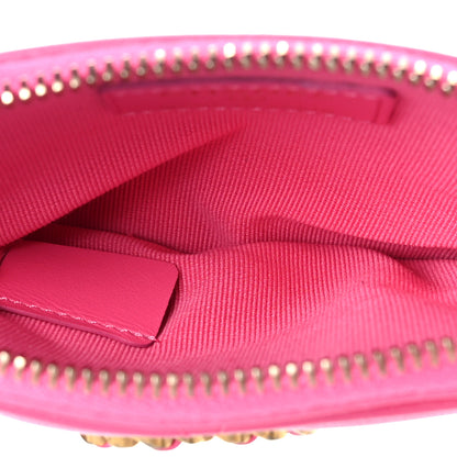 Chanel Lambskin Quilted Chanel 19 Zip Card Holder Wallet Pink 5 of 8