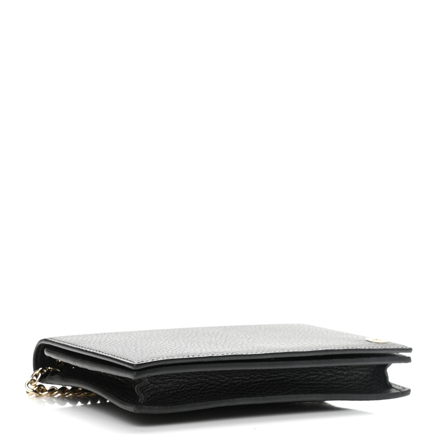 Dollar Calfskin Medium Betty Chain Wallet Black