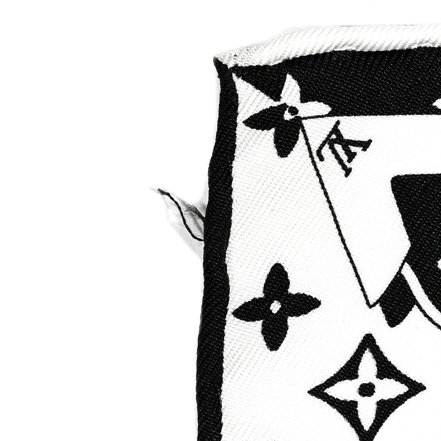 Louis Vuitton Silk Monogram Confidential Square Scarf Black White 6 of 6