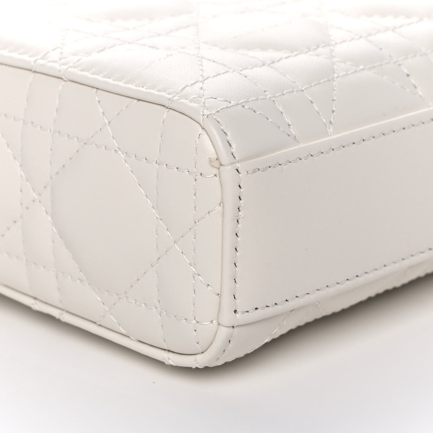 Calfskin Cannage Lady D-Joy White