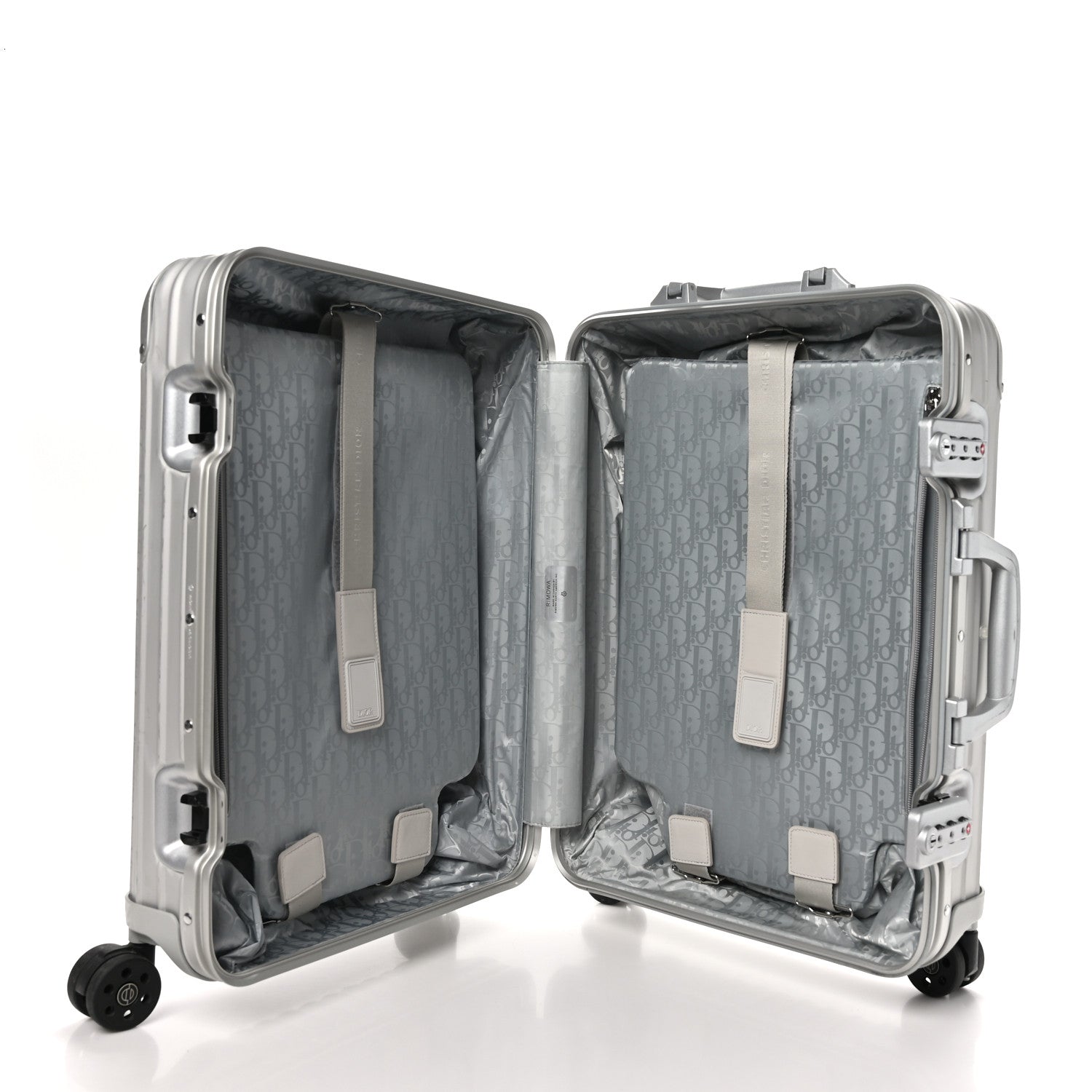 Christian Dior X RIMOWA Aluminum Gradient Carry On Luggage Blue Multi 4 of 10