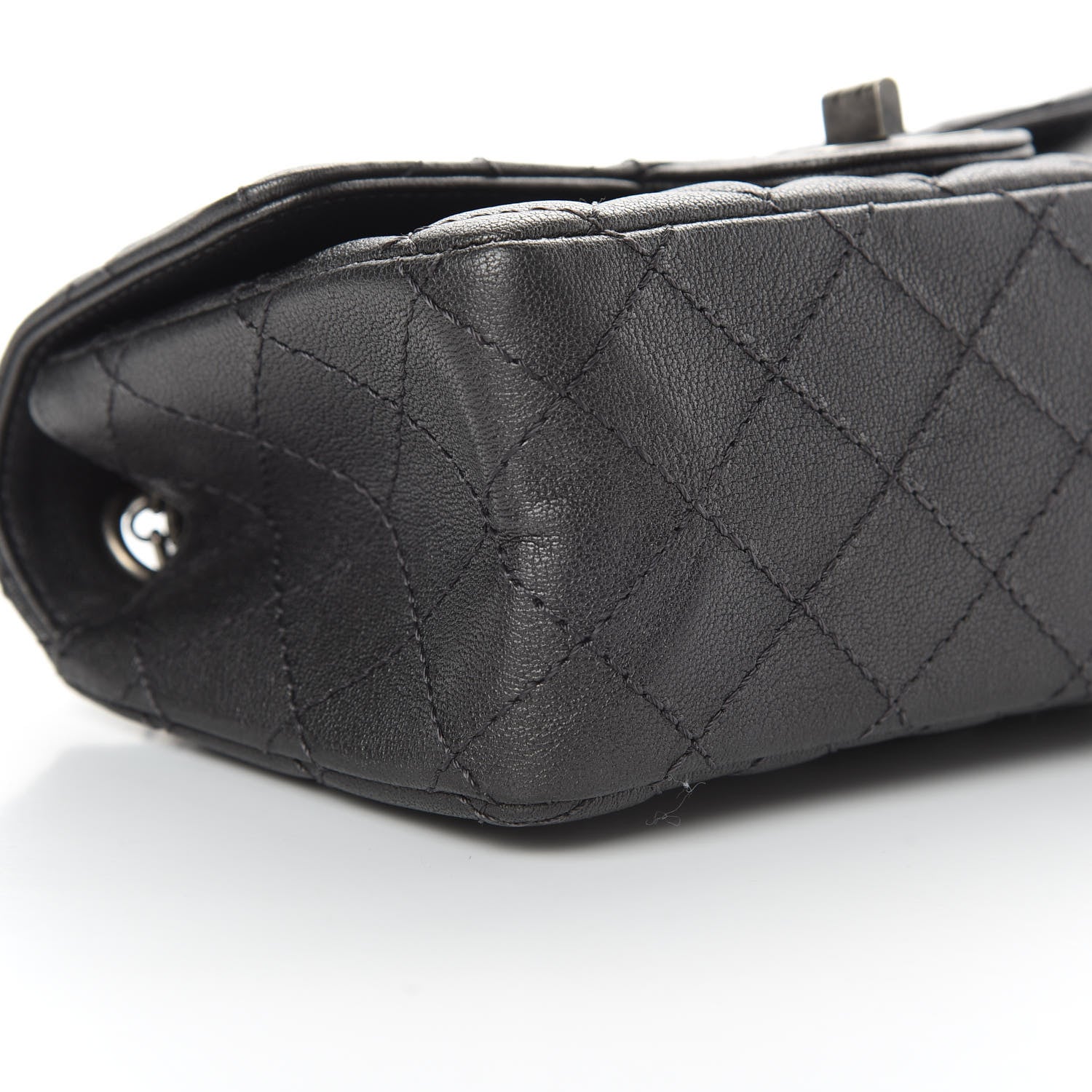 Chanel Metallic Sheepskin Quilted 2.55 Reissue Mini Flap Dark Silver 9 of 12