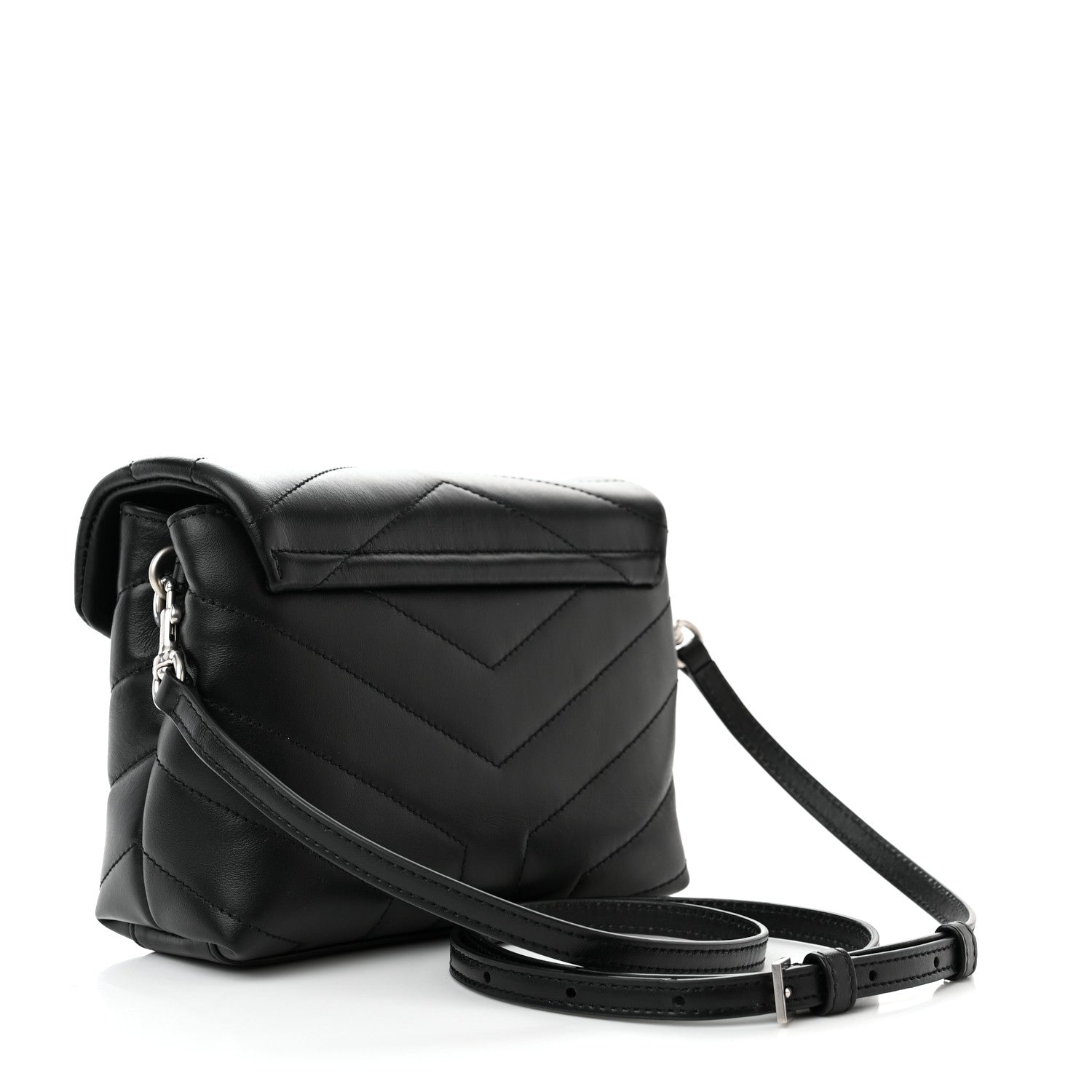 Saint Laurent Calfskin Y Quilted Monogram Toy Loulou Crossbody Bag Black 3 of 10