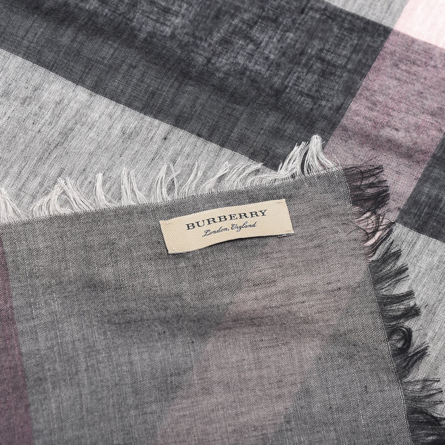 Modal Wool Giant Check Scarf Dark Trench