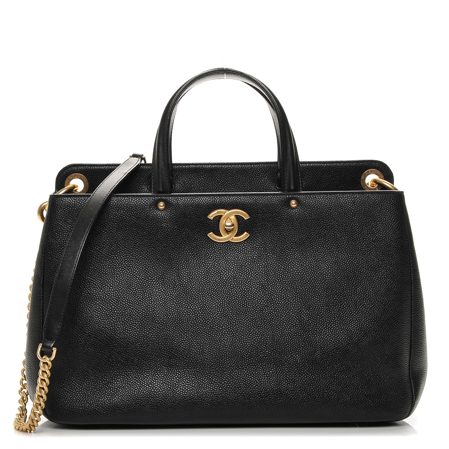 Chanel Grained Calfskin Large Shopping Tote Black 1 of 7
