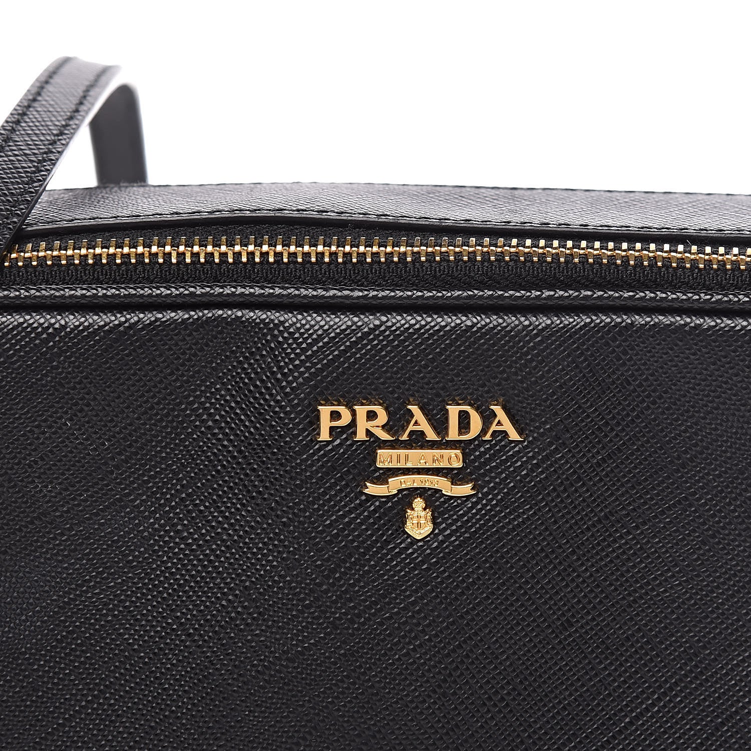 Prada Saffiano Mini Double Zip Crossbody Black 11 of 11
