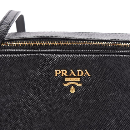 Prada Saffiano Mini Double Zip Crossbody Black 11 of 11
