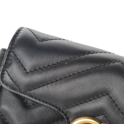 Gucci Calfskin Matelasse Super Mini GG Marmont Shoulder Bag Black 13 of 14
