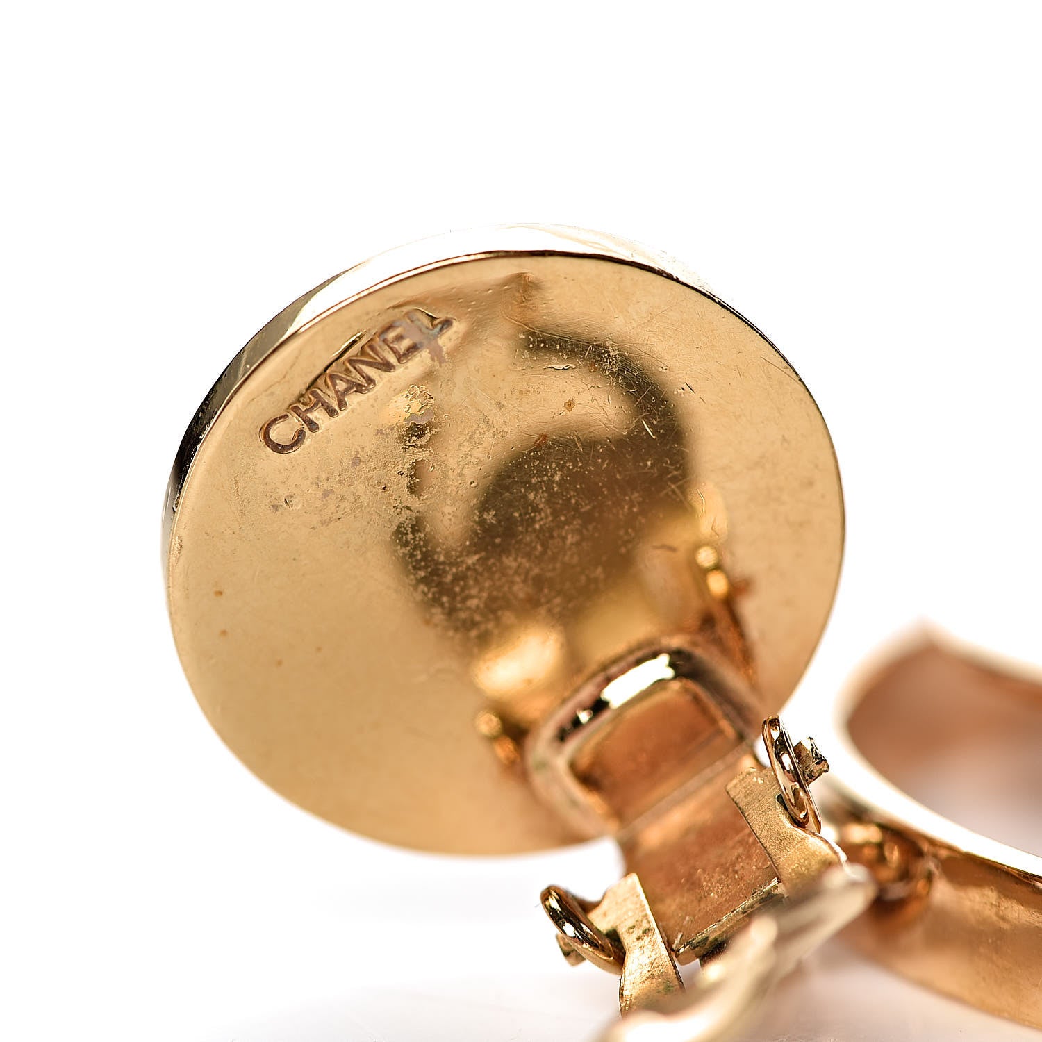 Chanel Large CC Drop Clip On Earrings Gold 3 of 4