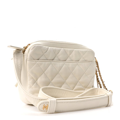 Chanel Calfskin Quilted Small Camera Case White 3 of 10
